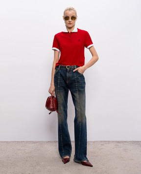 Versace Red polo shirt with embroidery 10242351A17681