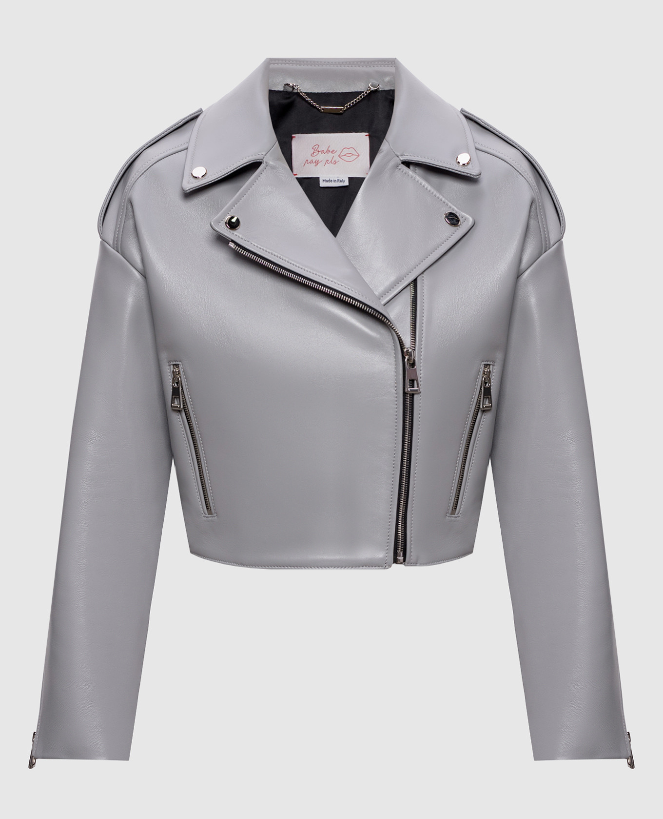 

Gray leather jacket Babe Pay Pls, Grey
