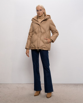 Be Florence Beige down jacket with geometric quilting BE2610