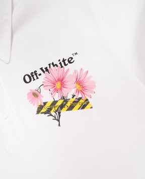 Off-White Children's white polo dress with print 44GDH007S26J001