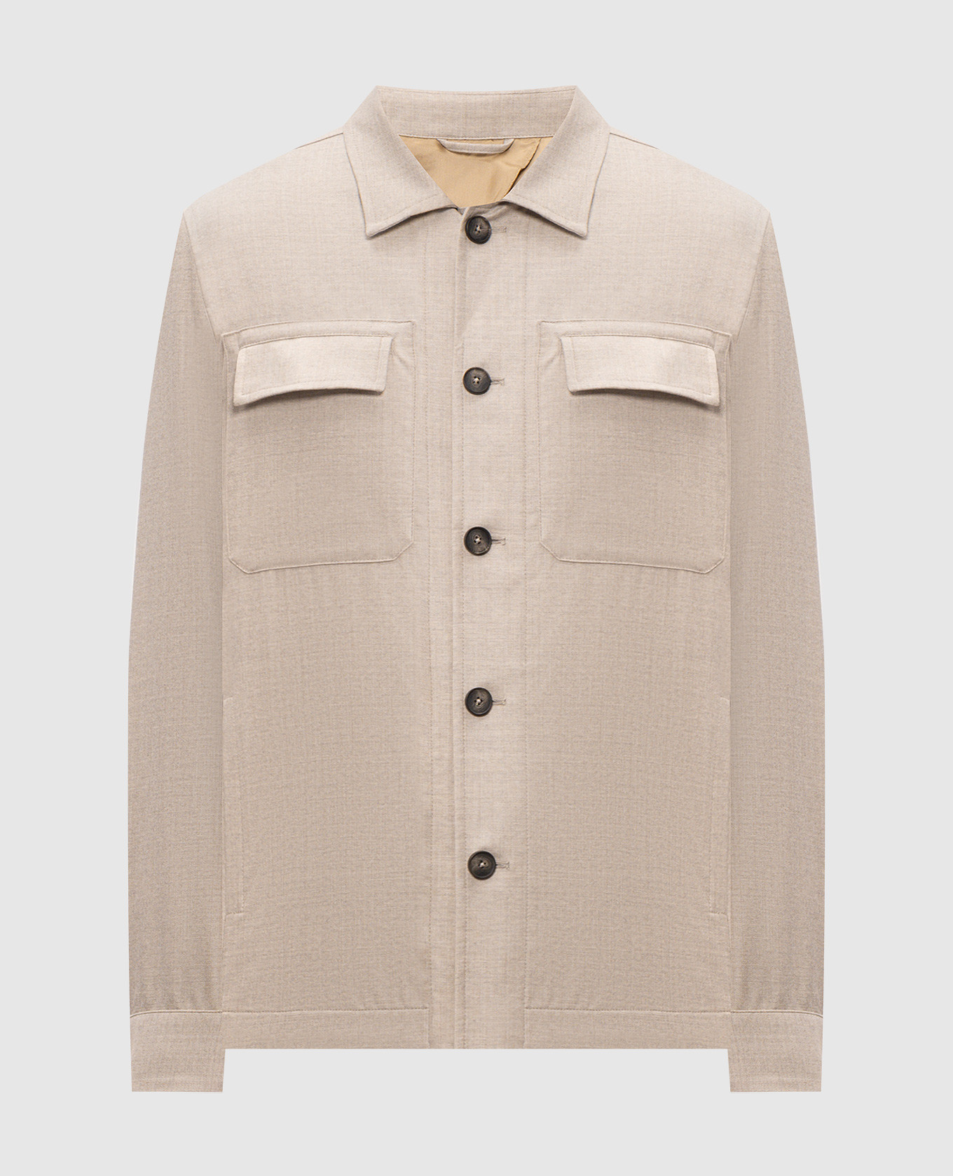 Beige wool shirt jacket Pini Parma