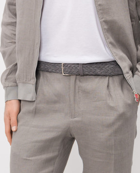 ISAIA Grey suede braided belt FB0047PLF40