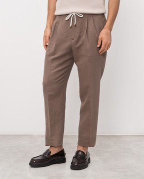 Brunello Cucinelli Brown linen pants MH255E1710
