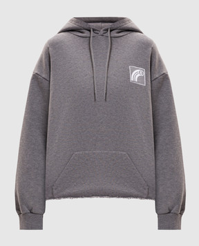 Maison Margiela MM6 Gray hoodie with branded print S62GU0151S25337