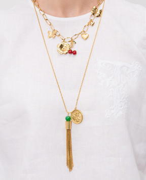 Twinset Golden necklace with two chains and pendants 261TO5451