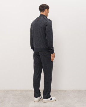 Stefano Ricci Blue wool tracksuit K909049R31T26302P3D