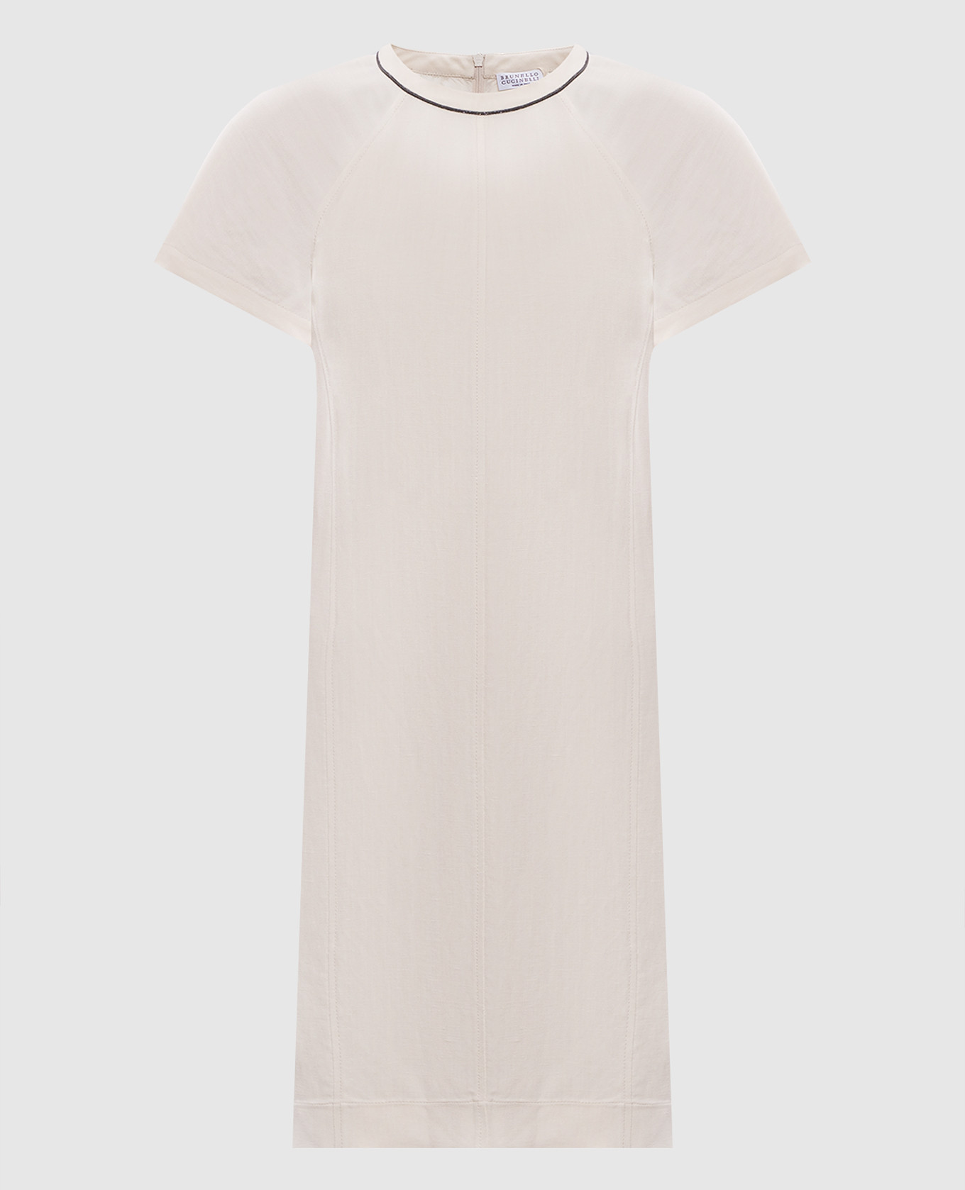 

Beige dress with linen Brunello Cucinelli