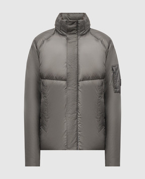 C.P. Company Grey down jacket with logo patch MOW183A110467A