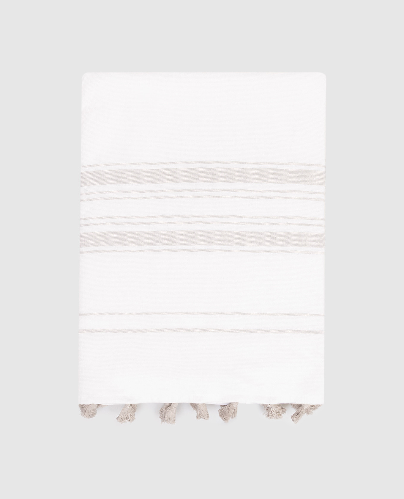 

White striped towel with tassels L'appartement