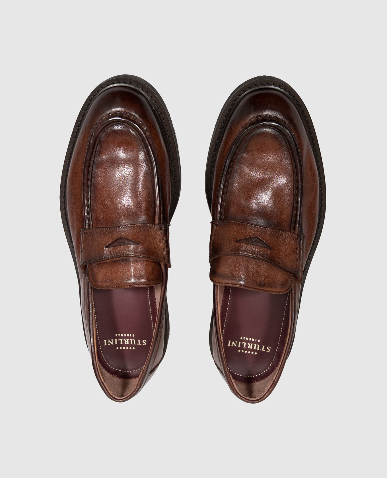 Brown leather loafers with gradient effect Sturlini 4