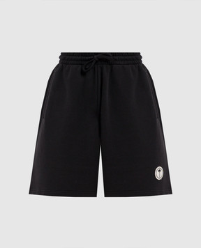 Palm Angels Black shorts with logo patch PMCI019S26FLE003