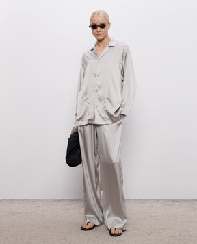 Maison Margiela MM6 Gray silk blouse in pajama style MJHH50050