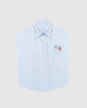 Dolce&Gabbana Children's blue shirt with monogram L56S34FU5Y4812+