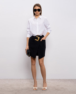 Versace White cropped shirt with lace 10226311A13878