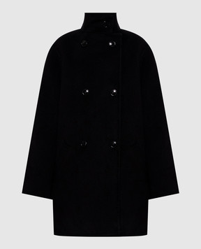 Loulou de Saison OLMO black double-breasted wool and cashmere coat OLMO
