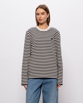 Ami Paris Ivory striped long-sleeve top UTS414JE0241