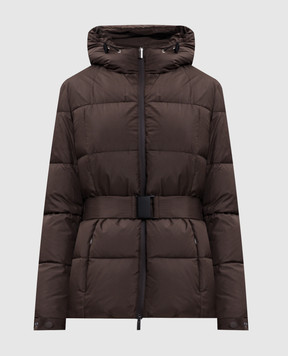 Peserico Brown down jacket with belt S24138A06957