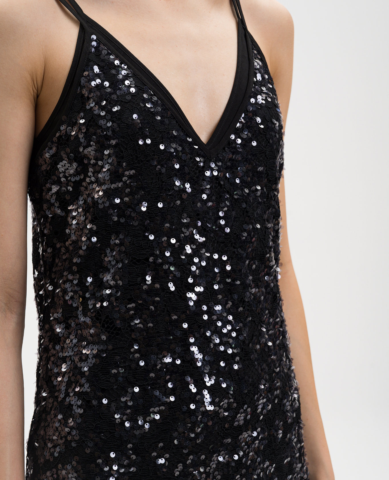 

Black lace midi dress with sequins Twinset