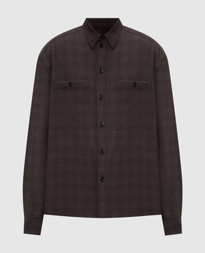 Dolce&Gabbana Brown checkered shirt G5PE5TFQZA7