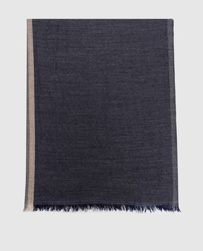 Brunello Cucinelli Blue cashmere and silk scarf MSC606AV