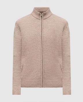Florentino Beige cardigan with wool 225417520602