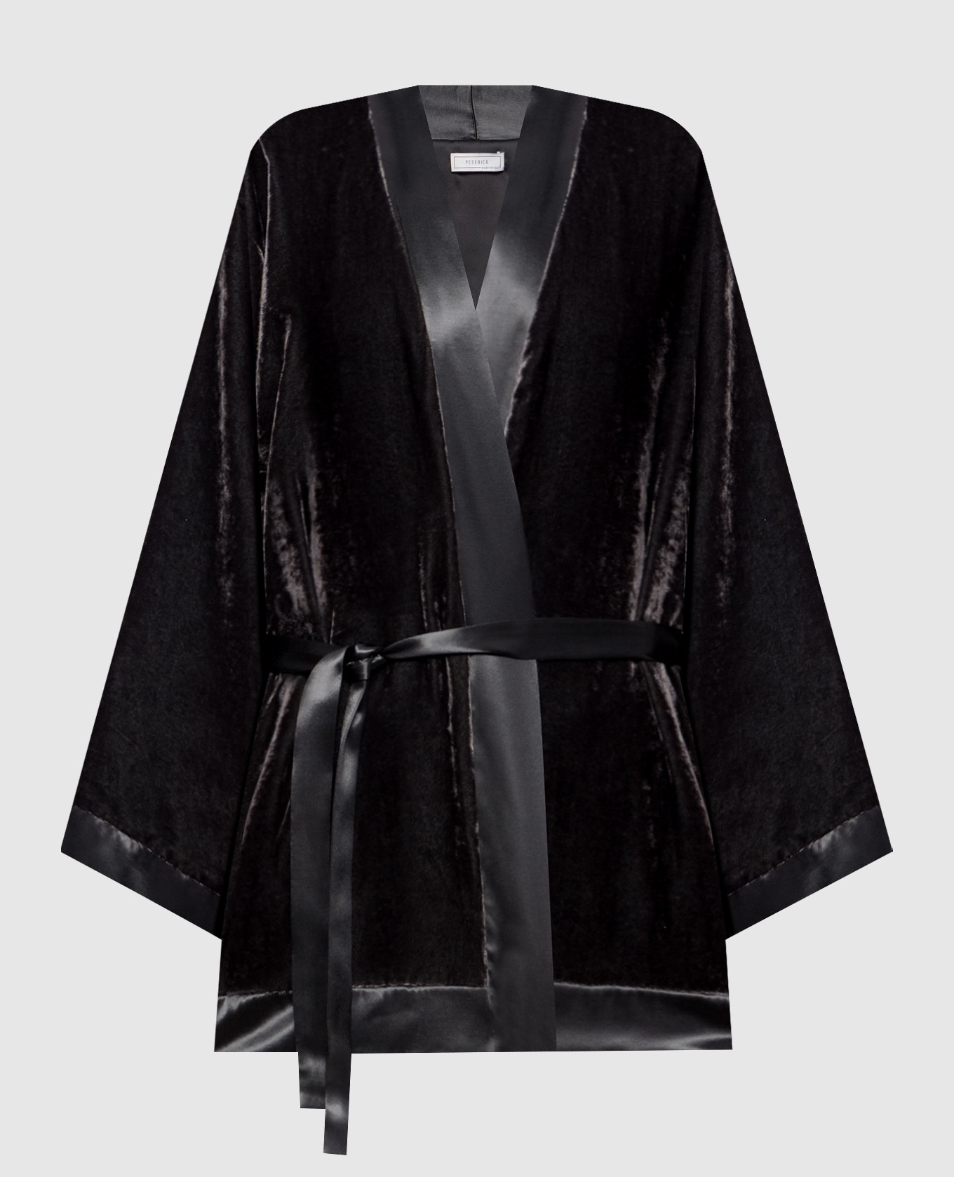 Gray velour blouse with a smell