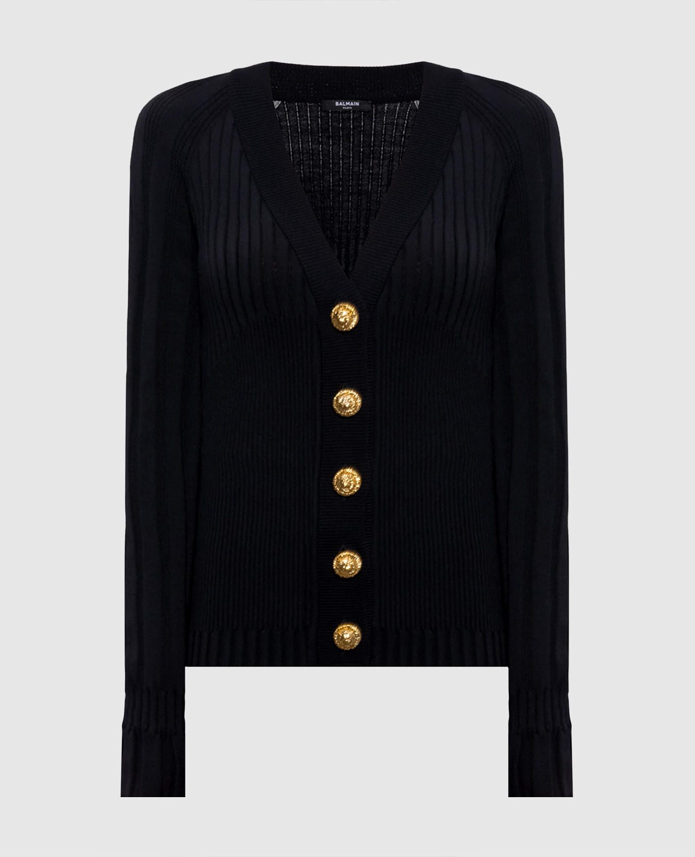 

Black ribbed cardigan Balmain