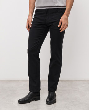 Stefano Ricci Black jeans with textured logo MFT61B1041T286BK