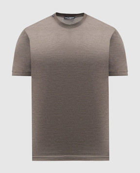 Dolce&Gabbana Brown silk T-shirt G8ST1TG7P0F