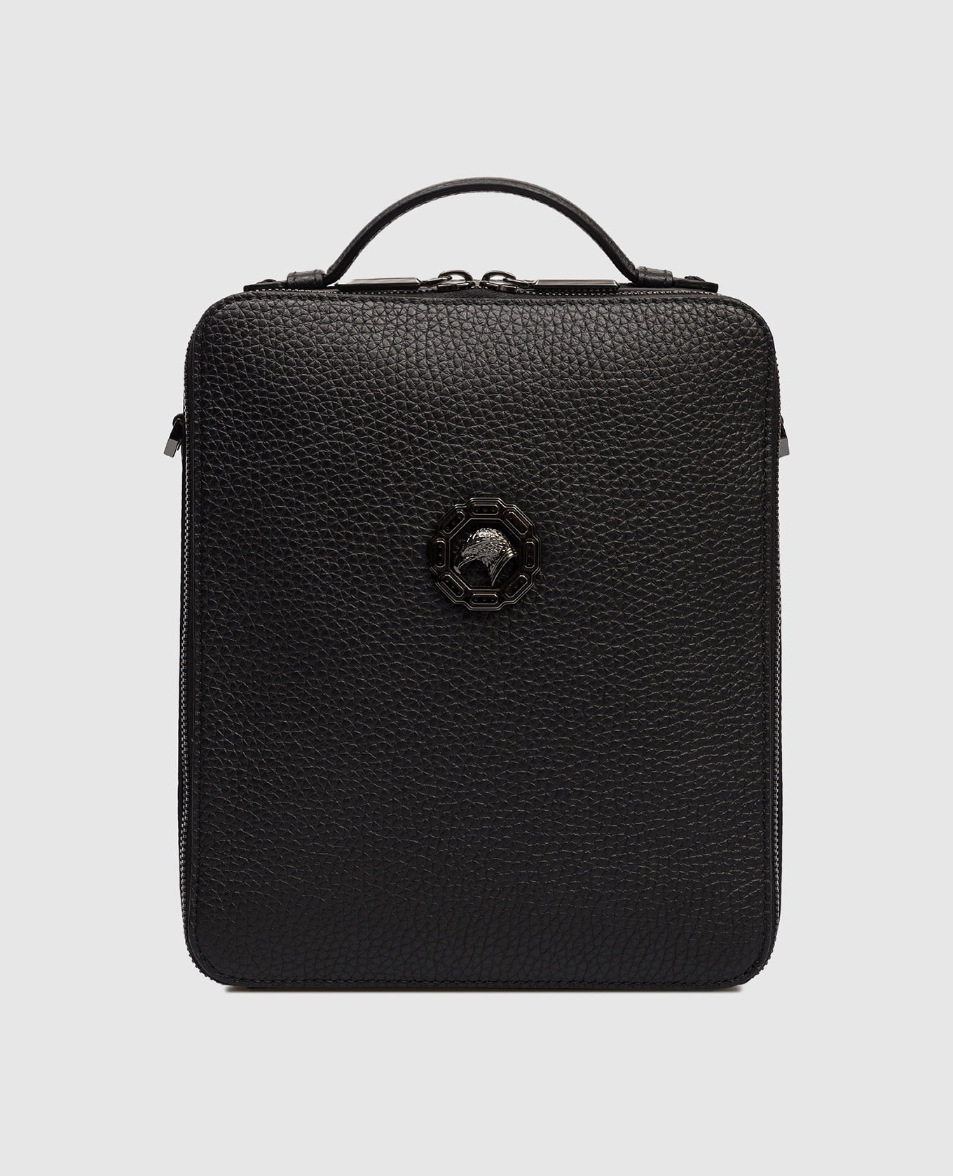 

Black leather bag with emblem Stefano Ricci