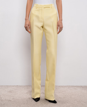 Tom Ford Yellow wool and silk pants PAW676FAX1666