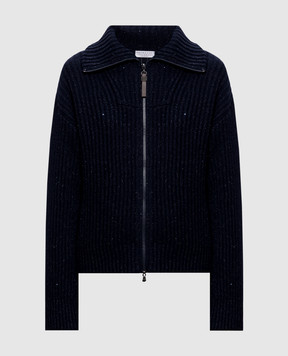 Brunello Cucinelli Blue cashmere and silk cardigan MBM753506P