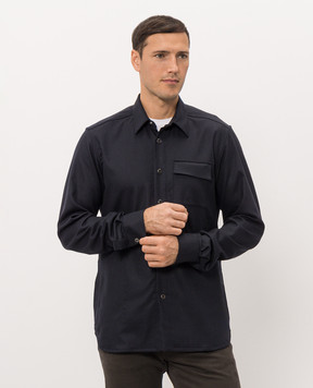 Kiton Blue wool shirt UMCBUBAK0141I