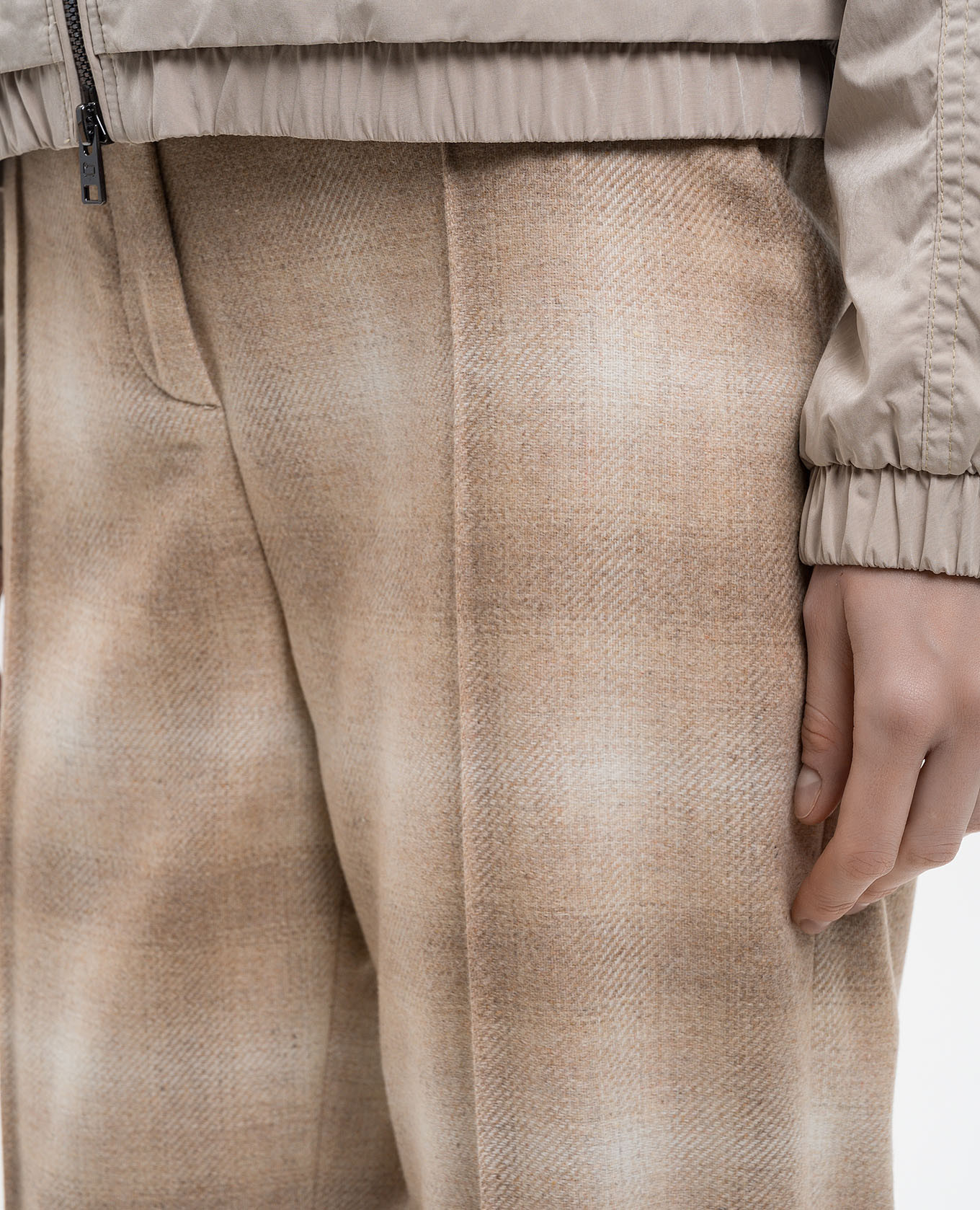 Beige checked wool pants Woolrich 5