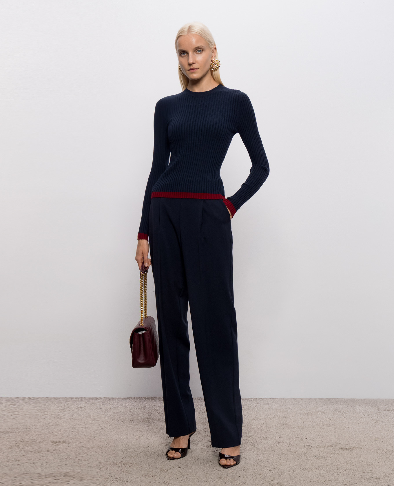 Blue jumper with edging Twinset 2