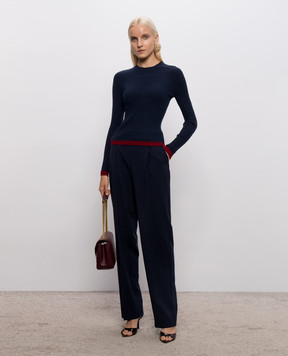 Twinset Blue jumper with edging 262AP3211