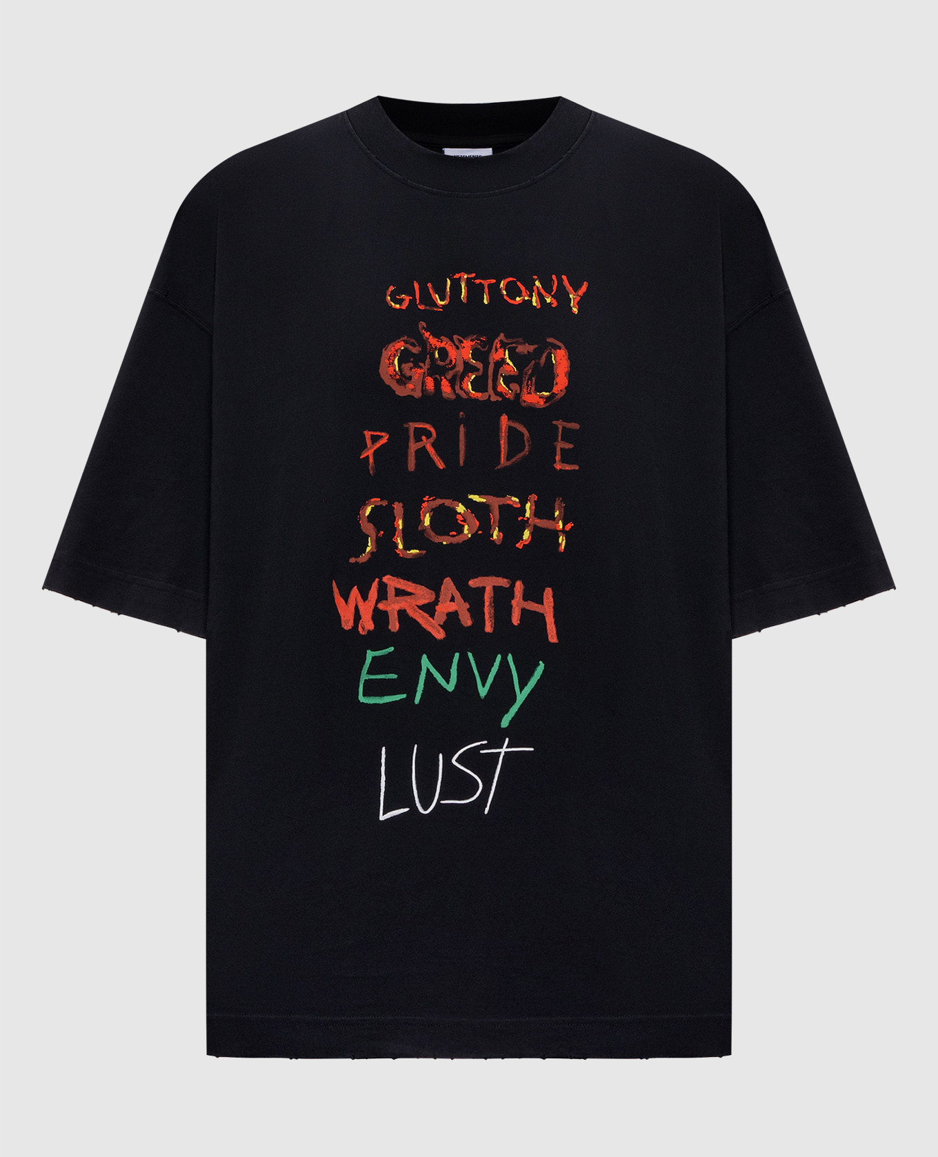 

Black Seven Sins T-shirt Vetements