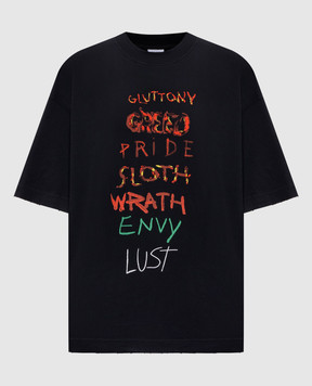 Vetements Black Seven Sins T-shirt ME76TR196BXw