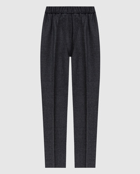 Peserico Gray wool pants with lurex A0417803359