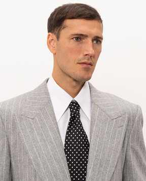 Dolce&Gabbana Black polka dot silk tie GT160EIS13O