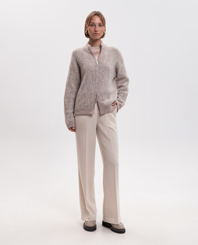 Peserico Beige alpaca wool cardigan A99975F05G9100