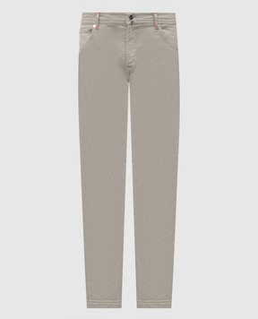 Kiton Grey jeans with logo patch UPNJSK0602H
