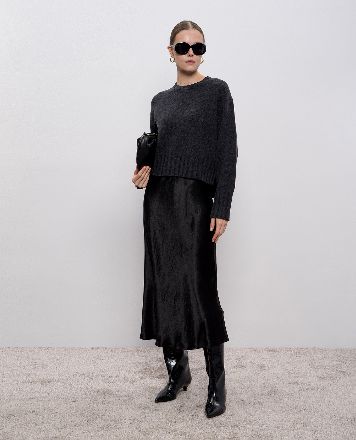 

Gray wool and cashmere jumper Allude, Grey