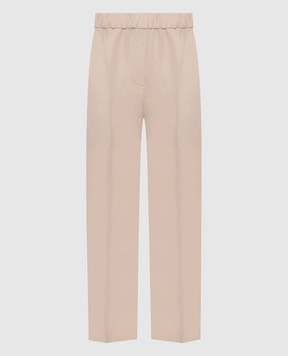 Peserico Beige linen pants with monil chain A0407206668