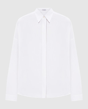Brunello Cucinelli White shirt with a monil chain M0091MA636
