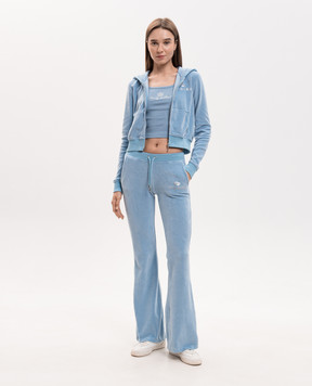 Sporty & Rich Juicy Crown blue ribbed top TO116716689BL50