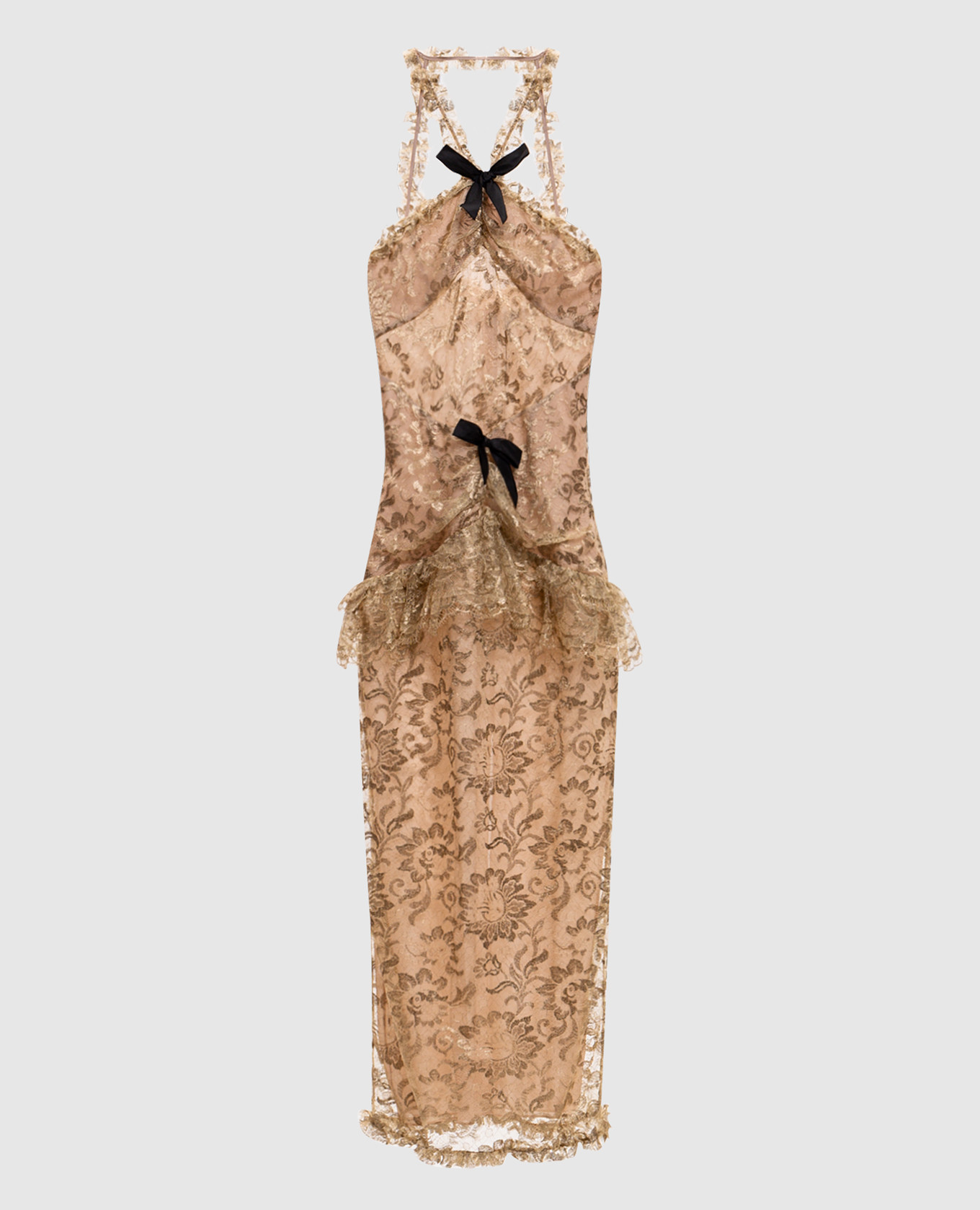 Golden lace midi dress Alessandra Rich