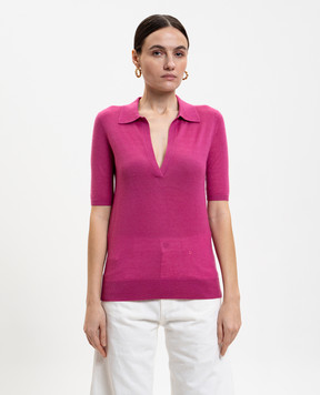 Gabriela Hearst Frank pink cashmere and silk top 3269330A003