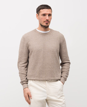 Brett Johnson Brown patterned linen and silk jumper SS26K02LPSIMOC