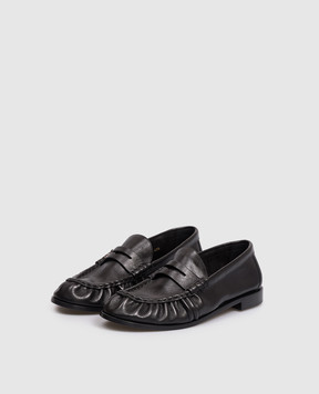 Saint Laurent Black leather loafers CASSANDRE 83947125VAA